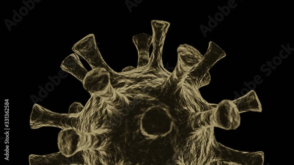 Obraz Coronavirus Closeup with black background