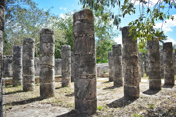 Fototapeta Plaza of Thousand Columns in Chichen Itza, Mexico