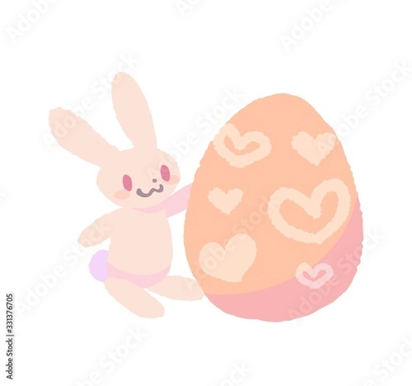 Fototapeta イースター　タマゴ　ウサギ
