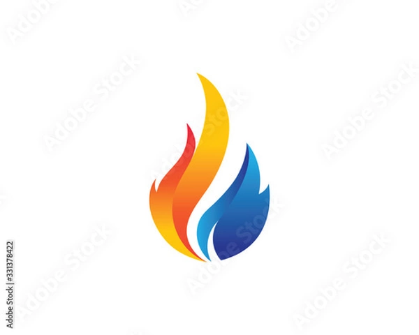 Fototapeta Fire flame Logo Template vector icon Oil, gas and energy logo