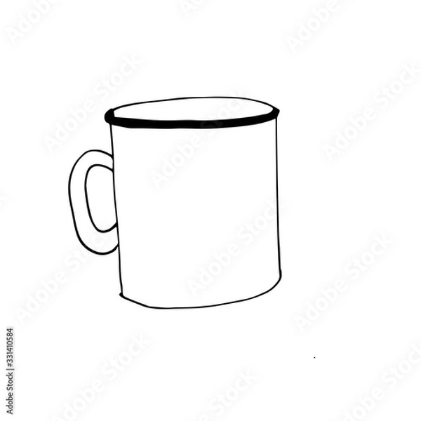 Fototapeta vector iron mug, mock up for design cup