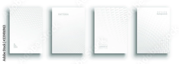 Fototapeta Minimal covers design. White set. Idustrial geometric patterns. Eps10 vector.