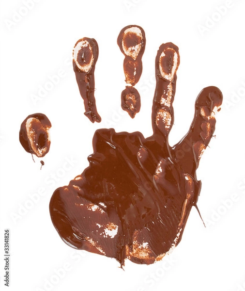 Obraz Chocolate hand print