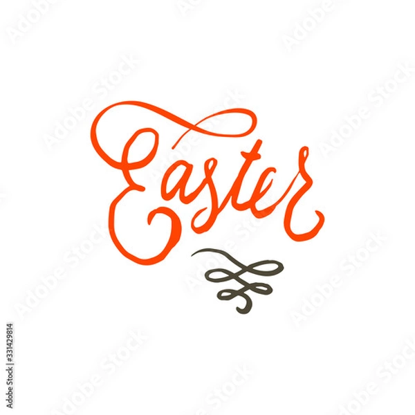 Obraz Happy Easter Handwritten wishes. Isolated vector lettering design for gift cards and invitations
