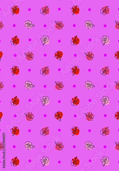 Fototapeta Cute pattern of small flowers. Cafe floral background Stylish template for fashion prints. decor and wallpaper.