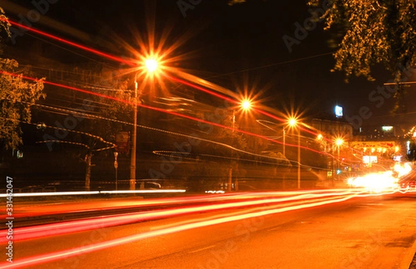 Obraz Night lights on  highway