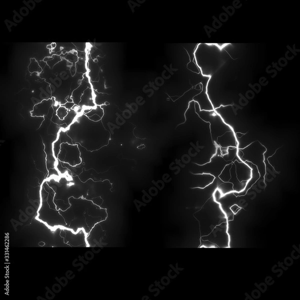 Fototapeta lightning with black background.