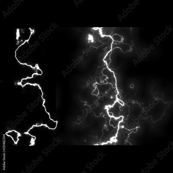 Fototapeta lightning with black background.
