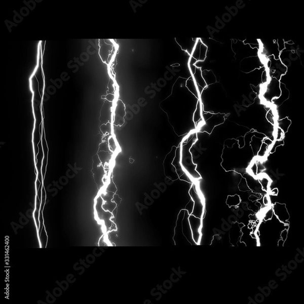 Fototapeta lightning with black background.