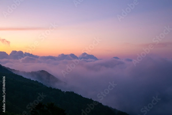 Obraz 朝焼けと雲海