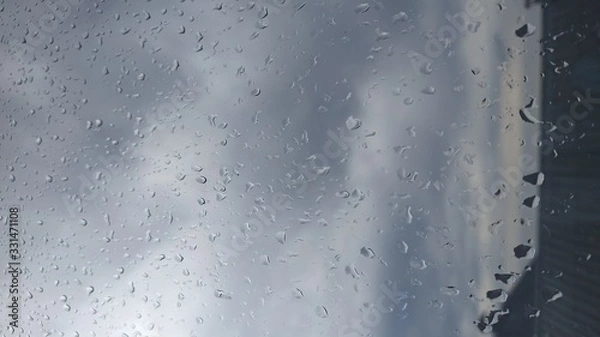 Fototapeta water drops on glass