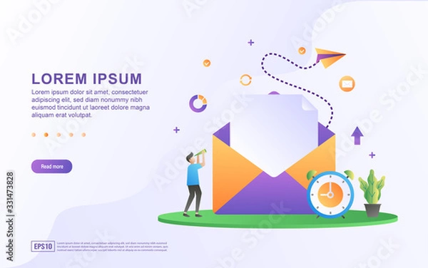 Obraz Email marketing illustration concept with people character