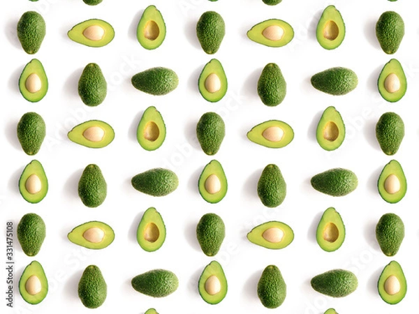 Obraz green avocado on white background