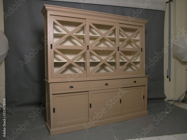 Fototapeta Classy and Modern Luxury Wooden Storage Furniture for Home Interiors Furniture in Factory Isolated Background