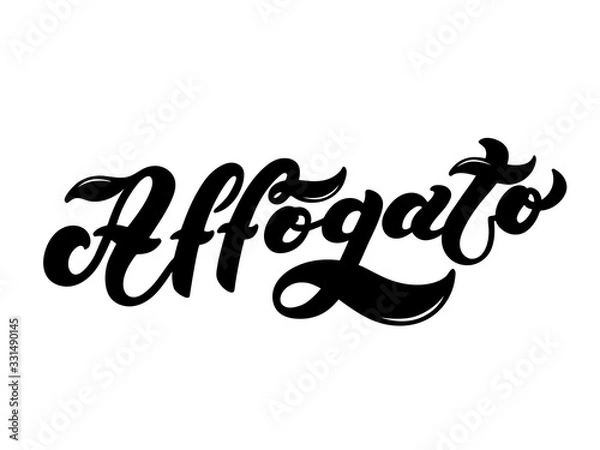 Obraz Affogato. The name of the type of coffee. Hand drawn lettering. Vector illustration. Illustration is great for restaurant or cafe menu design
