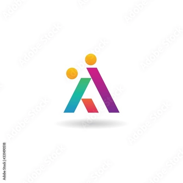 Fototapeta letter a and ageing logo