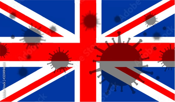 Obraz England flag corona virus