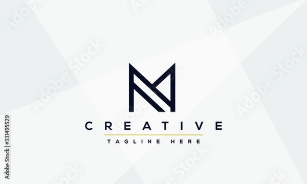 Obraz Unique modern creative elegant Letter M logo design or MM initials vector monogram symbol.