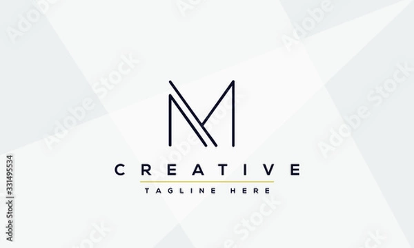 Obraz Unique modern creative elegant Letter M logo design or MM initials vector monogram symbol.