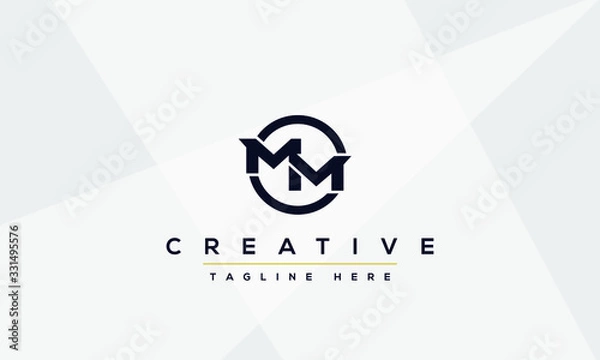 Obraz Unique modern creative elegant Letter M logo design or MM initials vector monogram symbol.