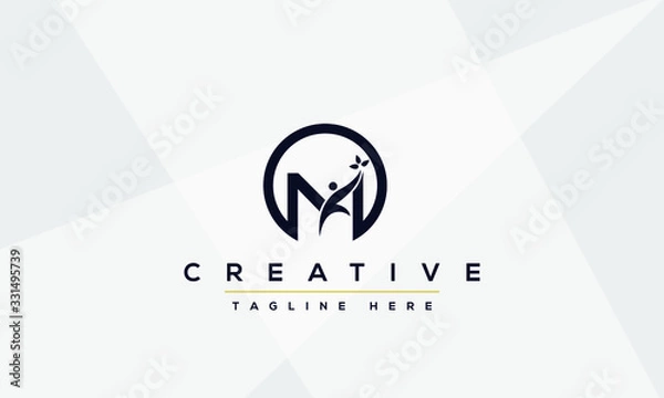 Obraz Unique modern creative elegant Letter M logo design or MM initials vector monogram symbol.
