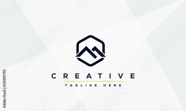 Obraz Unique modern creative elegant Letter M logo design or MM initials vector monogram symbol.