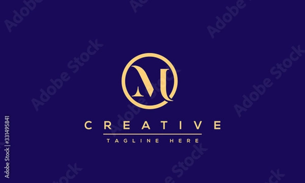 Obraz Unique modern creative elegant Letter M logo design or MM initials vector monogram symbol.