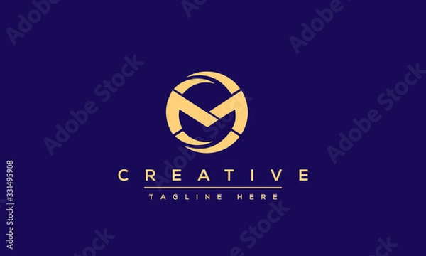 Obraz Unique modern creative elegant Letter M logo design or MM initials vector monogram symbol.