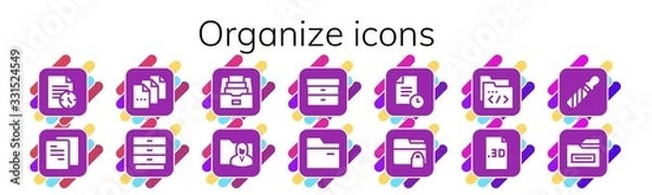 Fototapeta organize icon set