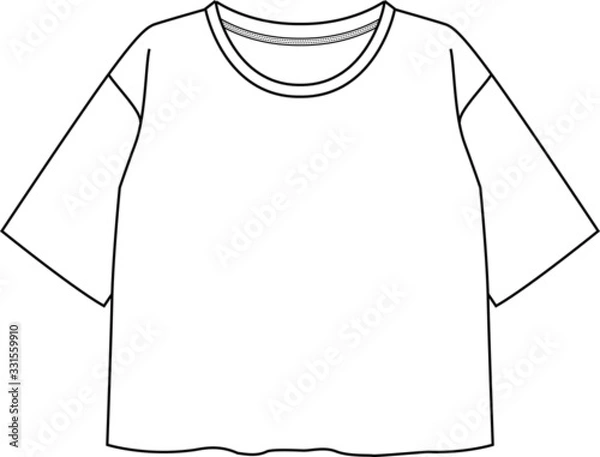 Fototapeta t shirt design apparel template,  Fashion Flat Sketch vector