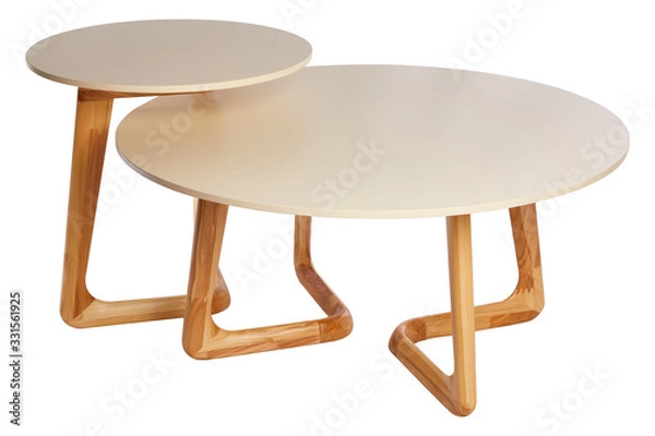 Obraz Wooden table isolated on white background. Black oak table.