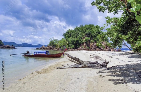 Fototapeta Beautiful island in Thailand. Vegetation and ocean on a sunny day