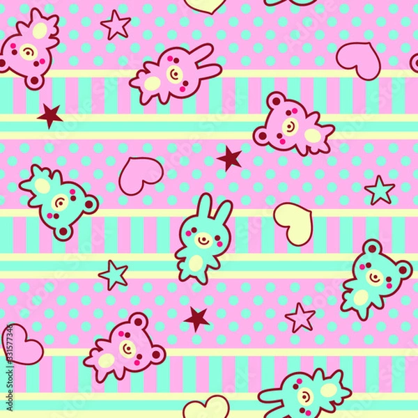 Fototapeta ポップボーダーアニマル