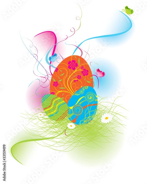 Obraz Eastern Rabbit searching eggs