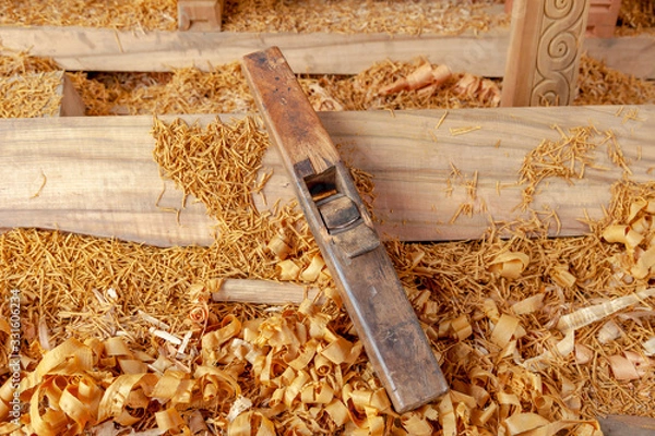Obraz wood shavings and wood