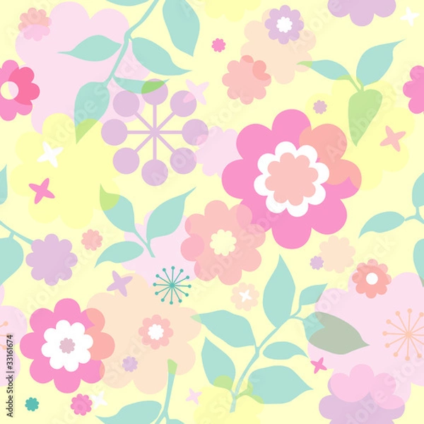 Fototapeta seamless floral pattern