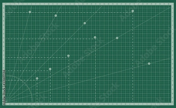 Obraz Self healing cutting mat with a metric scale grid