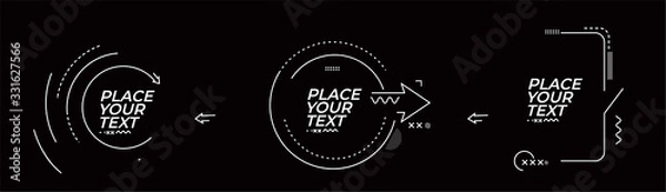Fototapeta Set of Flat linear promotion geometric shapes banner, scroll,  sticker, badge, price tag, poster.