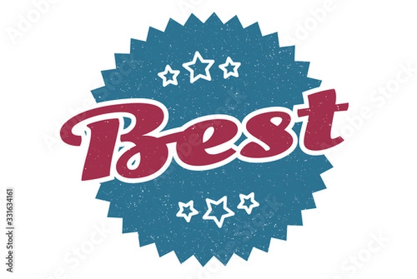 Obraz best sign. best round vintage retro label. best