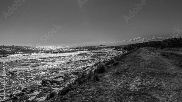 Fototapeta morze w czerni i bieli