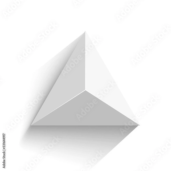 Obraz White pyramid with shadow. Vector illustration.