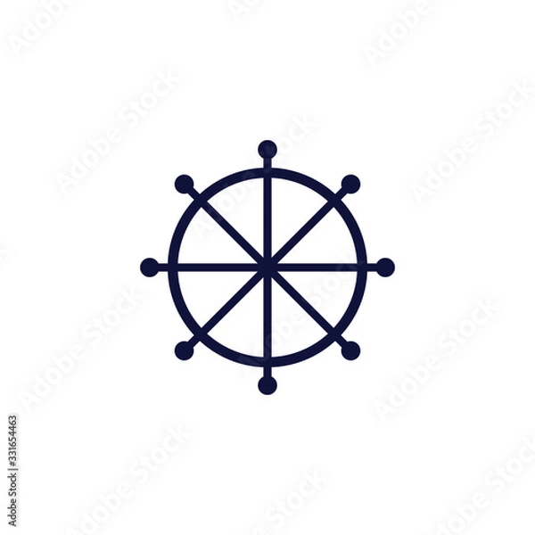 Fototapeta navigation whell icon design vector on white backround