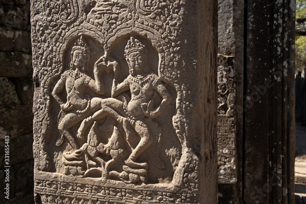 Obraz アンコールトムのレリーフ