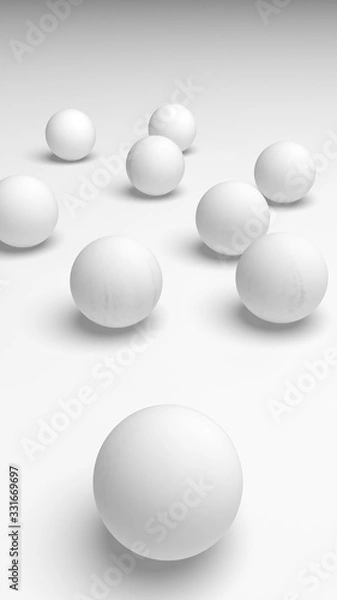 Obraz White abstract background. Lowpoly backdrop. Crumpled paper. 3D illustration