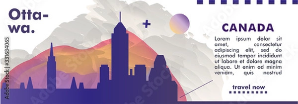 Fototapeta Canada Ottawa skyline city gradient vector banner