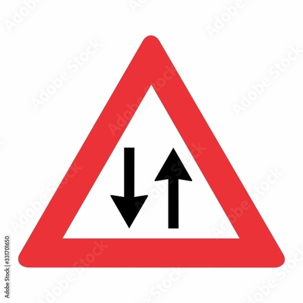 Fototapeta Two Way Traffic Road Sign
