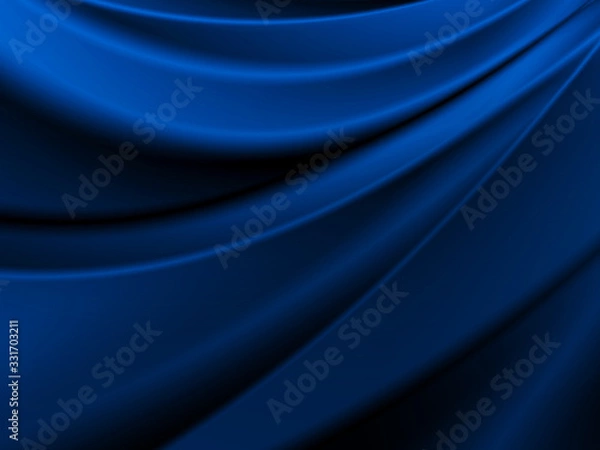 Fototapeta 滑らかなサテンの布地#青