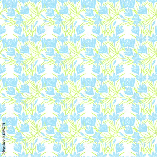 Fototapeta crocus flowers seamless pattern. eps 10 vector stock illustration.