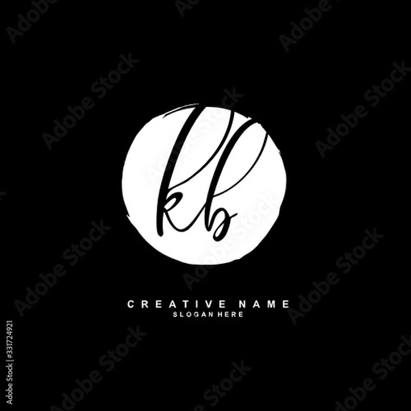 Fototapeta K B KB Initial logo template vector. Letter logo concept