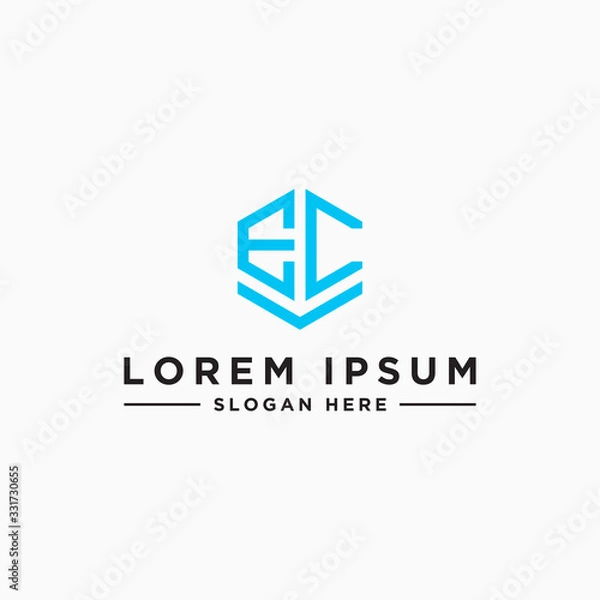 Obraz Inspiring logo design Set, for companies from the initial letters of the EC logo icon. -Vectors